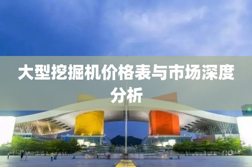 大型挖掘机价格表与市场深度分析