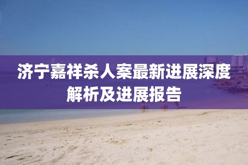 济宁嘉祥杀人案最新进展深度解析及进展报告