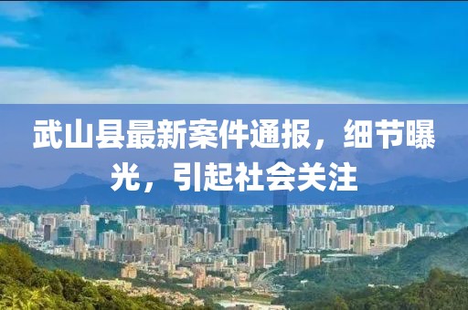 武山县最新案件通报，细节曝光，引起社会关注