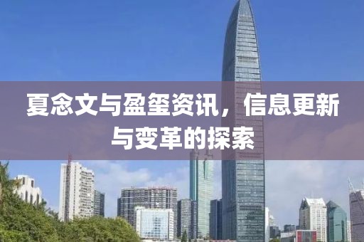 夏念文与盈玺资讯，信息更新与变革的探索