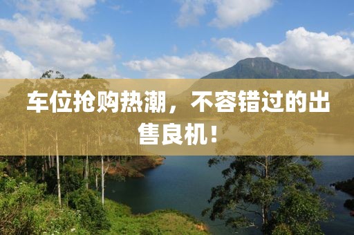 车位抢购热潮，不容错过的出售良机！