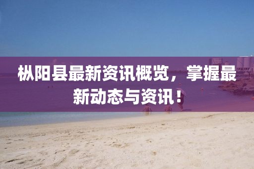 枞阳县最新资讯概览，掌握最新动态与资讯！