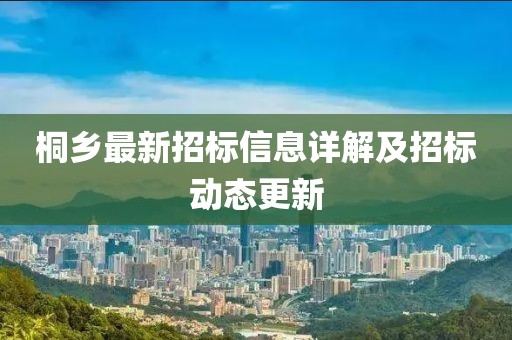 桐乡最新招标信息详解及招标动态更新