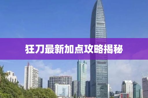 狂刀最新加点攻略揭秘