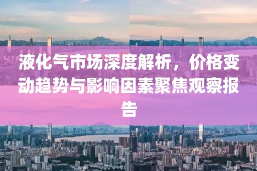 液化气市场深度解析，价格变动趋势与影响因素聚焦观察报告