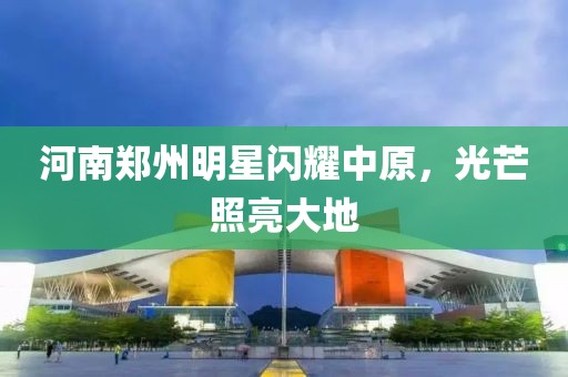 河南郑州明星闪耀中原，光芒照亮大地