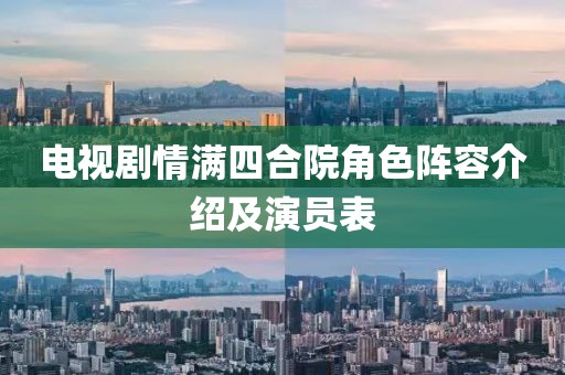 电视剧情满四合院角色阵容介绍及演员表