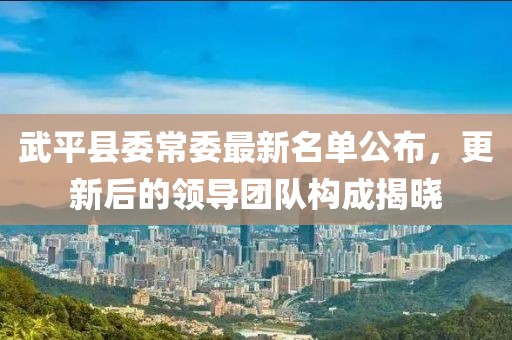 武平县委常委最新名单公布，更新后的领导团队构成揭晓