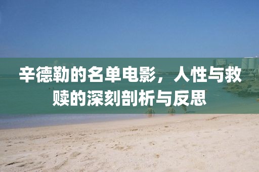 辛德勒的名单电影，人性与救赎的深刻剖析与反思