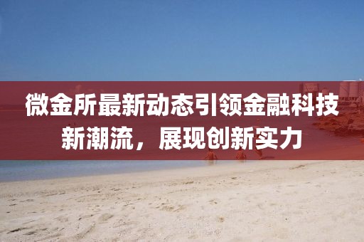 微金所最新动态引领金融科技新潮流，展现创新实力