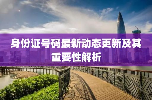 身份证号码最新动态更新及其重要性解析