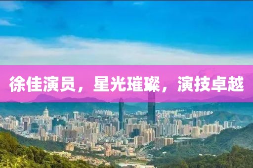 徐佳演员，星光璀璨，演技卓越