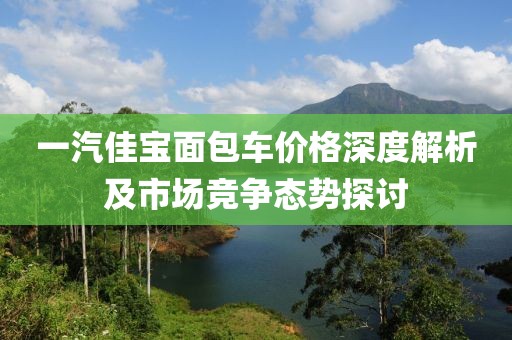 一汽佳宝面包车价格深度解析及市场竞争态势探讨