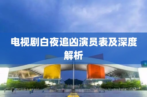 电视剧白夜追凶演员表及深度解析