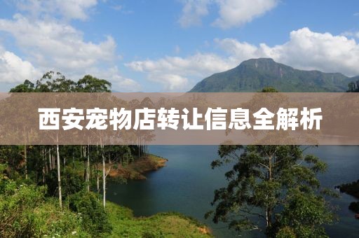 西安宠物店转让信息全解析