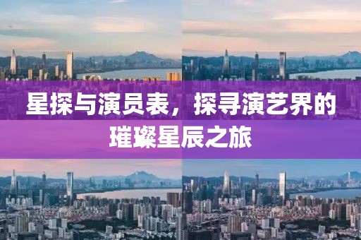 星探与演员表，探寻演艺界的璀璨星辰之旅