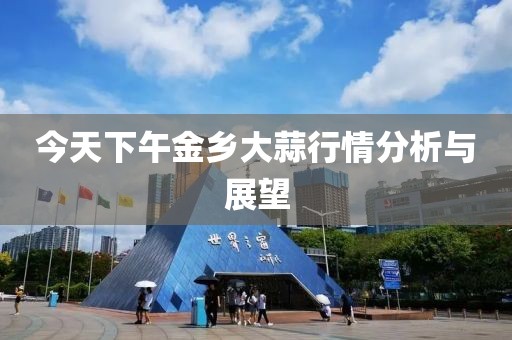 今天下午金乡大蒜行情分析与展望