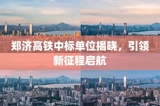 郑济高铁中标单位揭晓，引领新征程启航