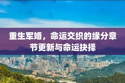 重生军婚，命运交织的缘分章节更新与命运抉择