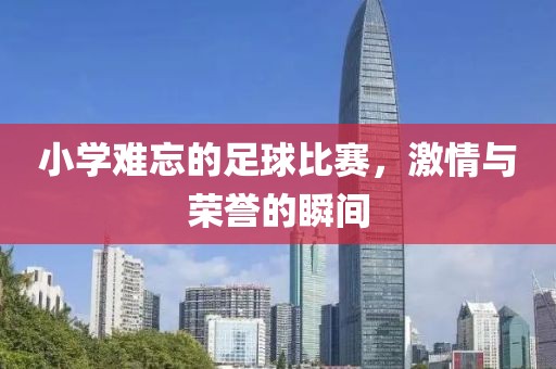小学难忘的足球比赛，激情与荣誉的瞬间