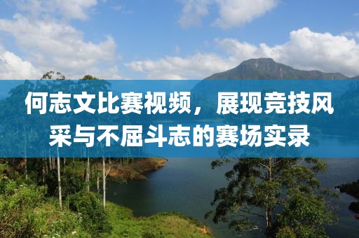 何志文比赛视频，展现竞技风采与不屈斗志的赛场实录