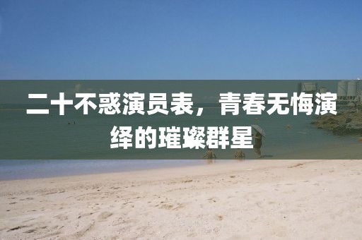 二十不惑演员表，青春无悔演绎的璀璨群星