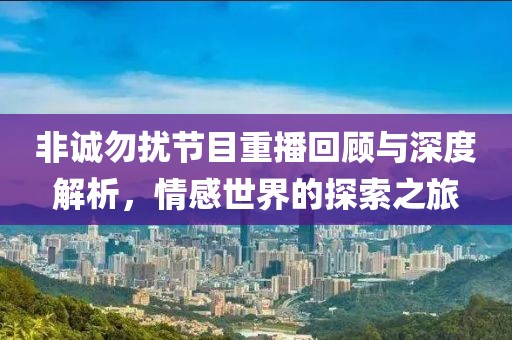 非诚勿扰节目重播回顾与深度解析，情感世界的探索之旅