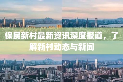 保民新村最新资讯深度报道，了解新村动态与新闻