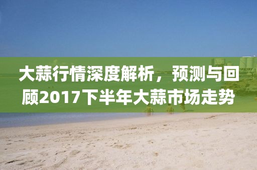 大蒜行情深度解析，预测与回顾2017下半年大蒜市场走势