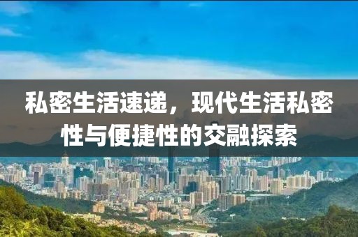 私密生活速递，现代生活私密性与便捷性的交融探索