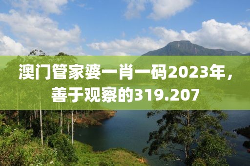 澳门管家婆一肖一码2023年，善于观察的319.207