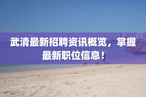武清最新招聘资讯概览，掌握最新职位信息！