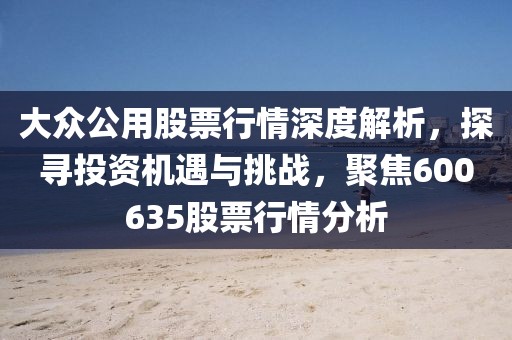 大众公用股票行情深度解析，探寻投资机遇与挑战，聚焦600635股票行情分析