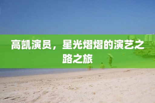 高凯演员，星光熠熠的演艺之路之旅