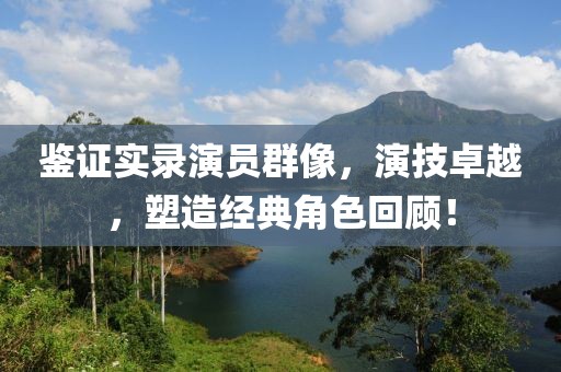 鉴证实录演员群像，演技卓越，塑造经典角色回顾！