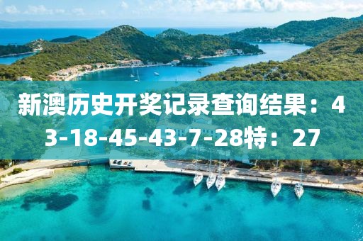 新澳历史开奖记录查询结果：43-18-45-43-7-28特：27