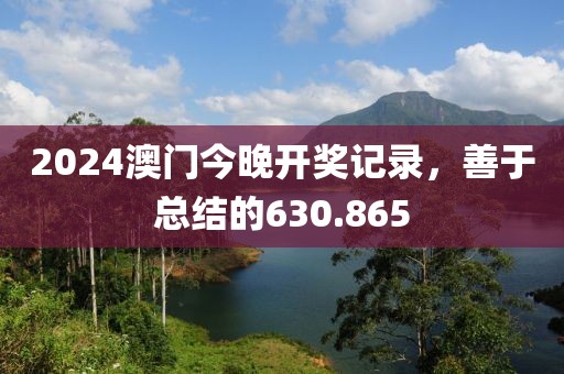 2024澳门今晚开奖记录，善于总结的630.865