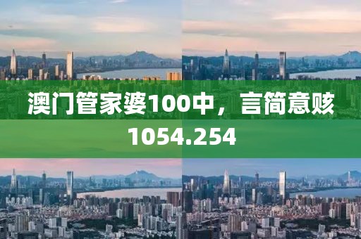 澳门管家婆100中，言简意赅1054.254