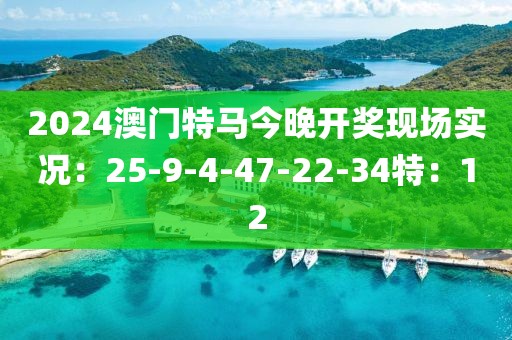 2024澳门特马今晚开奖现场实况：25-9-4-47-22-34特：12