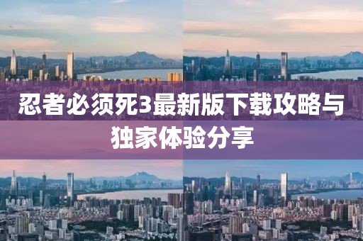 忍者必须死3最新版下载攻略与独家体验分享