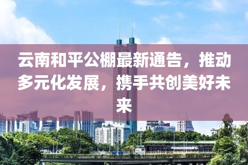 云南和平公棚最新通告，推动多元化发展，携手共创美好未来