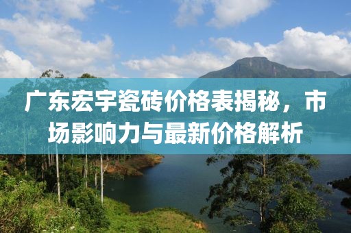 广东宏宇瓷砖价格表揭秘，市场影响力与最新价格解析