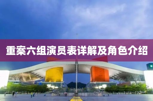 重案六组演员表详解及角色介绍